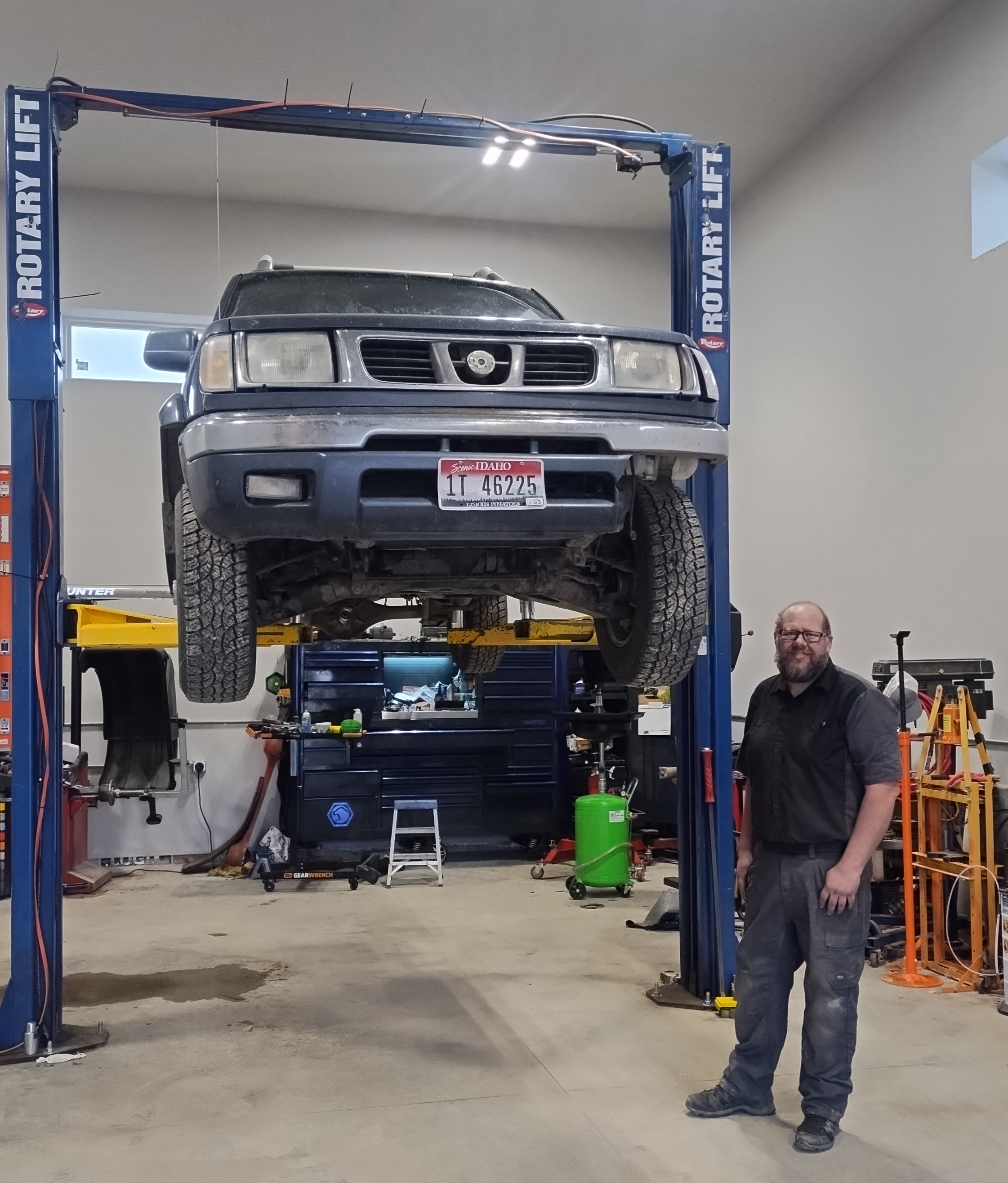 Mechanic John Vrabec in JV's Auto Repair garage